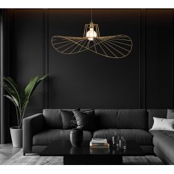 SOMBRERO SOSPENSIONE SINGOLA IN METALLO NERO,ORO O BIANCO ORIGINALE LAMPADINA ATTACCO E27