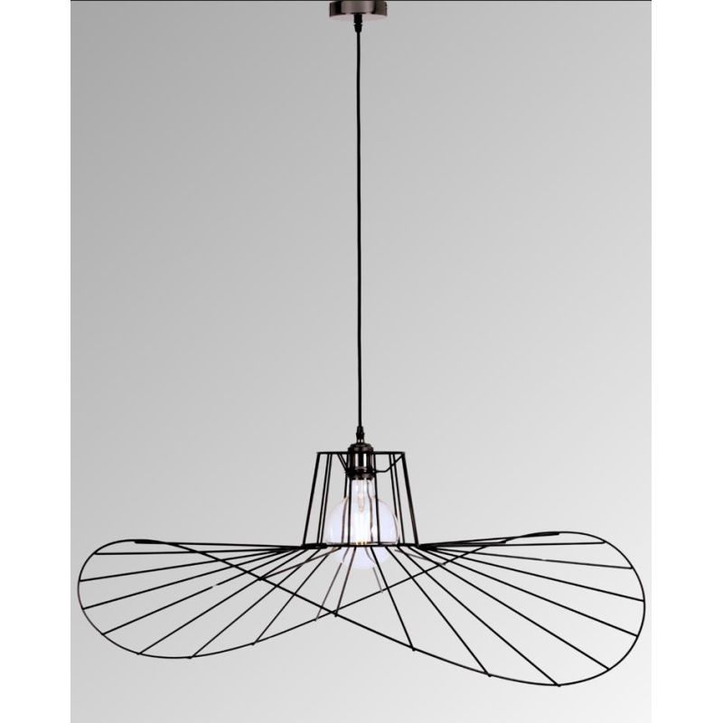 SOMBRERO SOSPENSIONE SINGOLA IN METALLO NERO,ORO O BIANCO ORIGINALE LAMPADINA ATTACCO E27