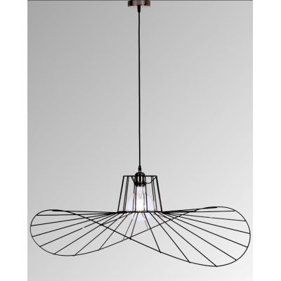 SOMBRERO SOSPENSIONE SINGOLA IN METALLO NERO,ORO O BIANCO ORIGINALE LAMPADINA ATTACCO E27