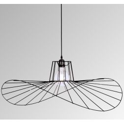 SOMBRERO SOSPENSIONE SINGOLA IN METALLO NERO,ORO O BIANCO ORIGINALE LAMPADINA ATTACCO E27 2