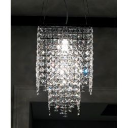 MAYA SOSPENSIONE QUADRATA CON CRISTALLI 3 LUCI Illuminando - Cristalensi Shop Online 2
