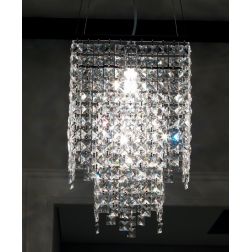 MAYA SOSPENSIONE QUADRATA CON CRISTALLI 3 LUCI Illuminando - Cristalensi Shop Online