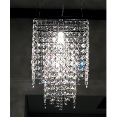 MAYA SOSPENSIONE QUADRATA CON CRISTALLI 3 LUCI Illuminando - Cristalensi Shop Online