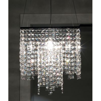 MAYA SOSPENSIONE QUADRATA CON CRISTALLI 5 LUCI Illuminando - Cristalensi Shop Online