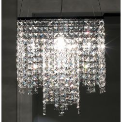 MAYA SOSPENSIONE QUADRATA CON CRISTALLI 5 LUCI Illuminando - Cristalensi Shop Online