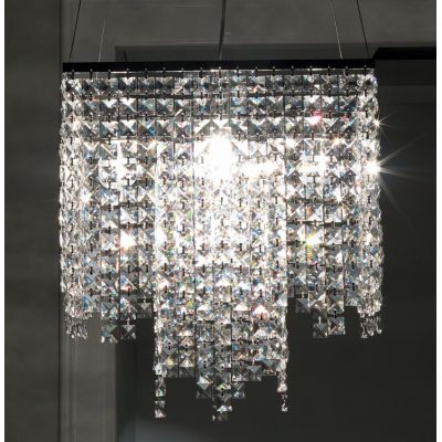 MAYA SOSPENSIONE QUADRATA CON CRISTALLI 5 LUCI Illuminando - Cristalensi Shop Online