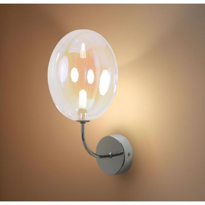 UVA APPLIQUE CON SFERA IN VETRO IRIDESCENTE E BASE IN 4 COLORI LAMPADINA ATTACCO G9 MODERNA