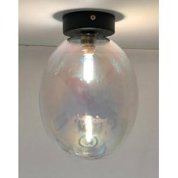 UVA PLAFONIERA CON SFERA IN VETRO IRIDESCENTE E BASE IN 4 COLORI LAMPADINA ATTACCO G9 MODERNA 2