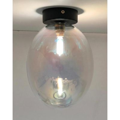 UVA PLAFONIERA CON SFERA IN VETRO IRIDESCENTE E BASE IN 4 COLORI LAMPADINA ATTACCO G9 MODERNA
