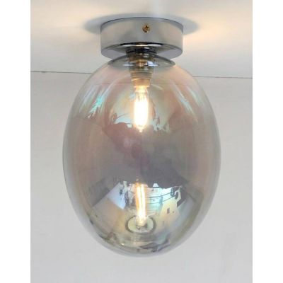 UVA PLAFONIERA CON SFERA IN VETRO IRIDESCENTE E BASE IN 4 COLORI LAMPADINA ATTACCO G9 MODERNA