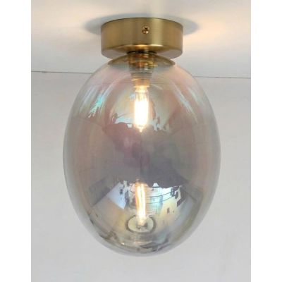UVA PLAFONIERA CON SFERA IN VETRO IRIDESCENTE E BASE IN 4 COLORI LAMPADINA ATTACCO G9 MODERNA