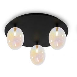 UVA PLAFONIERA 3 LUCI CON SFERE IN VETRO IRIDESCENTE E BASE IN 4 COLORI LAMPADINE ATTACCO G9 MODERNA 2