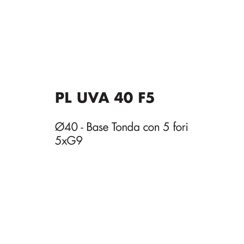 UVA PLAFONIERA 5 LUCI CON SFERE IN VETRO IRIDESCENTE E BASE IN 4 COLORI LAMPADINE ATTACCO G9 MODERNA