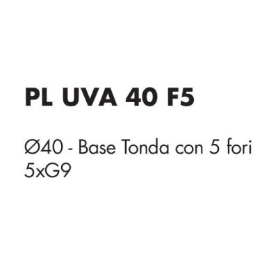 UVA PLAFONIERA 5 LUCI CON SFERE IN VETRO IRIDESCENTE E BASE IN 4 COLORI LAMPADINE ATTACCO G9 MODERNA