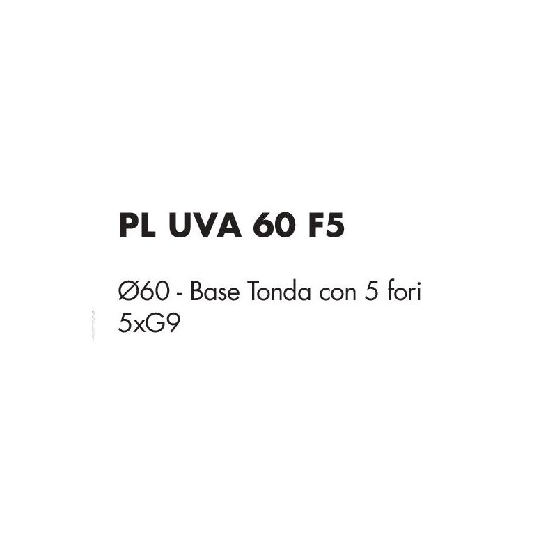 UVA PLAFONIERA 5 LUCI D60 CM CON SFERE IN VETRO IRIDESCENTE E BASE IN 4 COLORI LAMPADINE ATTACCO G9 MODERNA