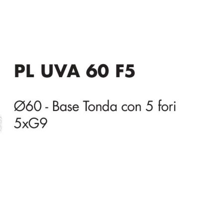 UVA PLAFONIERA 5 LUCI D60 CM CON SFERE IN VETRO IRIDESCENTE E BASE IN 4 COLORI LAMPADINE ATTACCO G9 MODERNA