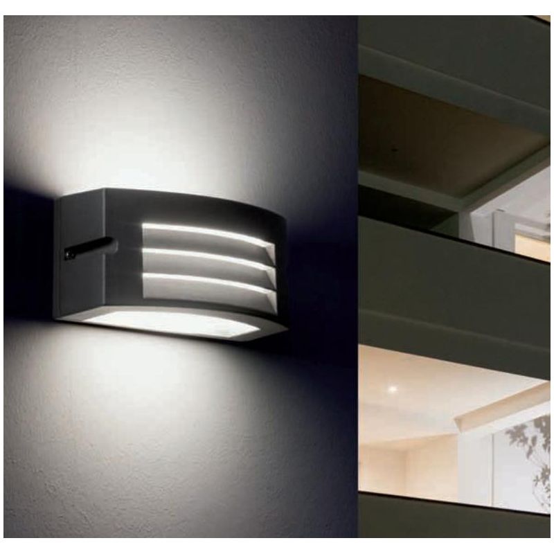 KOBE LAMPADA DA PARETE MODERNA IP54 BIANCA ALLUMINIO O ANTRACITE LED 10W LUCE 3000K O 4000K DA ESTER Sovil - Cristalensi Shop On