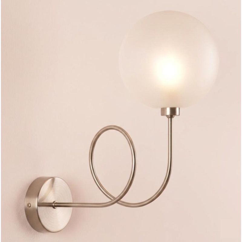 GINA APPLIQUE CON BRACCIO FLESSIBILE ORIENTABILE SFERA IN VETRO 4 COLORI LAMPADINA ATTACCO G9 MODERNA