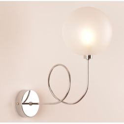 GINA APPLIQUE CON BRACCIO FLESSIBILE ORIENTABILE SFERA IN VETRO 4 COLORI LAMPADINA ATTACCO G9 MODERNA