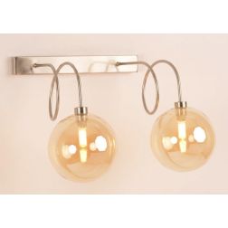GINA APPLIQUE 2 LUCI CON BRACCI FLESSIBILI E SFERE IN VETRO 4 COLORI LAMPADINE ATTACCO G9 MODERNA