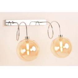 GINA APPLIQUE 2 LUCI CON BRACCI FLESSIBILI E SFERE IN VETRO 4 COLORI LAMPADINE ATTACCO G9 MODERNA 2