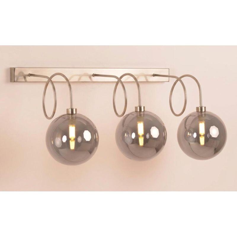 GINA APPLIQUE 3 LUCI CON BRACCI FLESSIBILI E SFERE IN VETRO 4 COLORI LAMPADINE ATTACCO G9 MODERNA