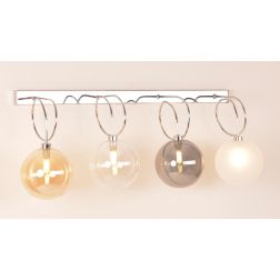 GINA APPLIQUE 4 LUCI CON BRACCI FLESSIBILI CROMO O NICHEL CON SFERE IN VETRO COLORATO LAMPADINE ATTACCO G9 2