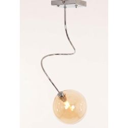 GINA PLAFONIERA CON BRACCIO FLESSIBILE CROMO O NICHEL CON SFERA IN VETRO 4 COLORI LAMPADINE ATTACCO G9