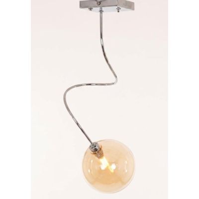 GINA PLAFONIERA CON BRACCIO FLESSIBILE CROMO O NICHEL CON SFERA IN VETRO 4 COLORI LAMPADINE ATTACCO G9