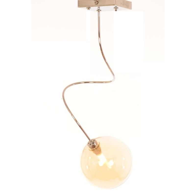 GINA PLAFONIERA CON BRACCIO FLESSIBILE CROMO O NICHEL CON SFERA IN VETRO 4 COLORI LAMPADINE ATTACCO G9