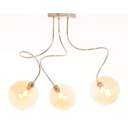 GINA PLAFONIERA 3 LUCI CON BRACCI FLESSIBILI CROMO O NICHEL CON SFERE IN VETRO 4 COLORI LAMPADINE ATTACCO G9 2