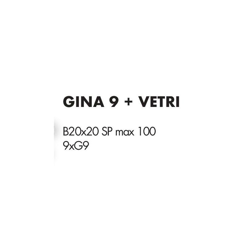 GINA PLAFONIERA 9 LUCI CON BRACCI FLESSIBILI CROMO O NICHEL CON SFERE IN VETRO COLORATO LAMPADINE ATTACCO G9