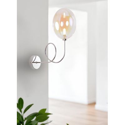 GINA UVA APPLIQUE CON BRACCIO FLESSIBILE ORIENTABILE SFERA IN VETRO IRIDESCENTE LAMPADINA ATTACCO G9 MODERNA