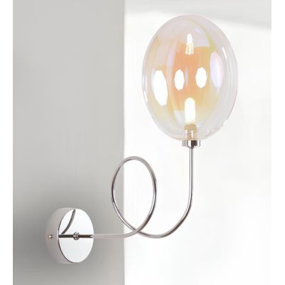 GINA UVA APPLIQUE CON BRACCIO FLESSIBILE ORIENTABILE SFERA IN VETRO IRIDESCENTE LAMPADINA ATTACCO G9 MODERNA