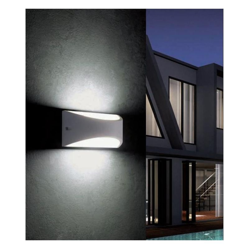 LHASA LAMPADA DA PARETE MODERNA IP54 BIANCA MARRONE O ANTRACITE LED 10W LUCE 3000K O 4000K DI SOVIL Sovil - Cristalensi Shop Onl