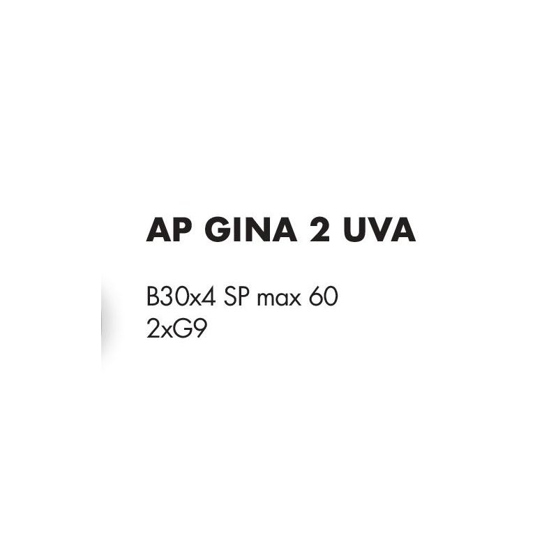 GINA UVA APPLIQUE 2 LUCI CON BRACCI FLESSIBILI CON SFERE IN VETRO IRIDESCENTE LAMPADINE ATTACCO G9 MODERNA
