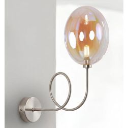 GINA UVA APPLIQUE CON BRACCIO FLESSIBILE ORIENTABILE SFERA IN VETRO IRIDESCENTE LAMPADINA ATTACCO G9 MODERNA 2