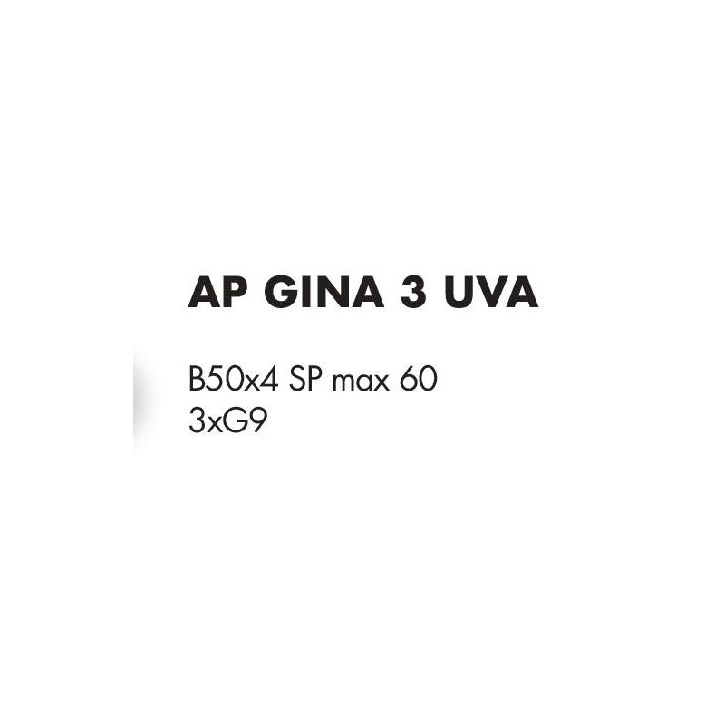 GINA UVA APPLIQUE 3 LUCI CON BRACCI FLESSIBILI CON SFERE IN VETRO IRIDESCENTE LAMPADINE ATTACCO G9 MODERNA