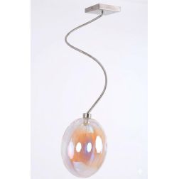 GINA UVA PLAFONIERA CON BRACCIO FLESSIBILE CROMO O NICHEL CON SFERA IN VETRO IRIDESCENTE LAMPADINE ATTACCO G9