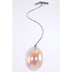 GINA UVA PLAFONIERA CON BRACCIO FLESSIBILE CROMO O NICHEL CON SFERA IN VETRO IRIDESCENTE LAMPADINE ATTACCO G9 2