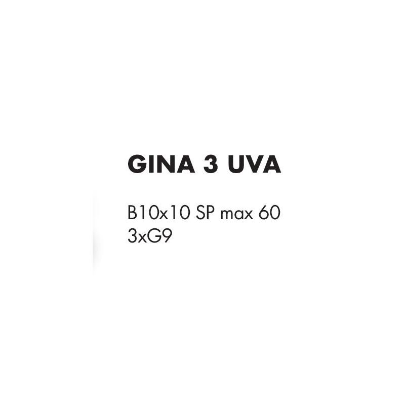 GINA UVA PLAFONIERA 3 LUCI CON BRACCI FLESSIBILI CROMO O NICHEL CON SFERE IN VETRO IRIDESCENTE LAMPADINE ATTACCO G9