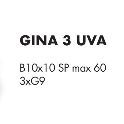 GINA UVA PLAFONIERA 3 LUCI CON BRACCI FLESSIBILI CROMO O NICHEL CON SFERE IN VETRO IRIDESCENTE LAMPADINE ATTACCO G9