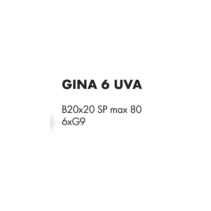 GINA UVA PLAFONIERA 6 LUCI CON BRACCI FLESSIBILI CROMO O NICHEL CON SFERE IN VETRO IRIDESCENTE LAMPADINE ATTACCO G9