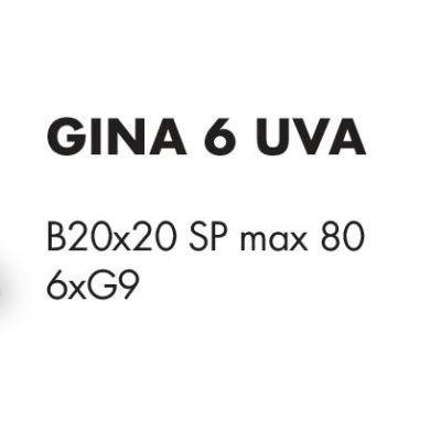 GINA UVA PLAFONIERA 6 LUCI CON BRACCI FLESSIBILI CROMO O NICHEL CON SFERE IN VETRO IRIDESCENTE LAMPADINE ATTACCO G9