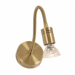 FRIDA APPLIQUE IN METALLO BRUNITO CON BRACCIO FLESSIBILE E LAMPADINA GU10 LED 5,5W INCLUSA 2