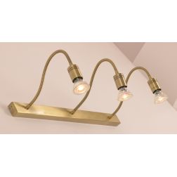 FRIDA APPLIQUE 3 LUCI IN METALLO BRUNITO CON BRACCI FLESSIBILI E LAMPADINE GU10 LED 5,5W INCLUSE