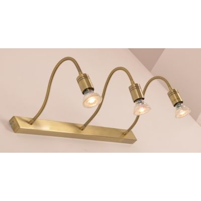 FRIDA APPLIQUE 3 LUCI IN METALLO BRUNITO CON BRACCI FLESSIBILI E LAMPADINE GU10 LED 5,5W INCLUSE