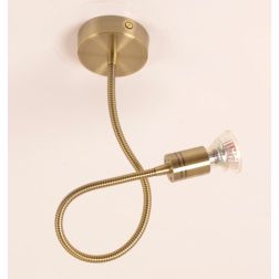 FRIDA PLAFONIERA IN METALLO BRUNITO CON BRACCIO FLESSIBILE E LAMPADINA GU10 LED 5,5W INCLUSA