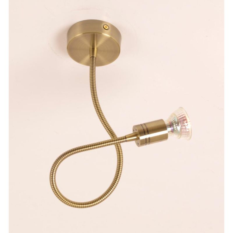 FRIDA PLAFONIERA IN METALLO BRUNITO CON BRACCIO FLESSIBILE E LAMPADINA GU10 LED 5,5W INCLUSA