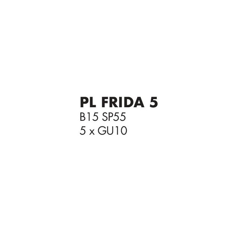 FRIDA PLAFONIERA 5 LUCI IN METALLO BRUNITO CON BRACCI FLESSIBILI E LAMPADINE GU10 LED 5,5W INCLUSE
